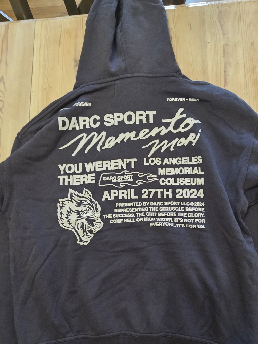 DARC SPORT MOMENTO MORI PREMIUM HOODIE GRAY LARGE NWT 259/1000